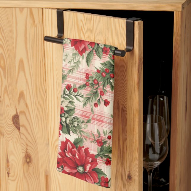 Toalla de cocina de Navidades de inspiración clási (Pliegue de tercios)