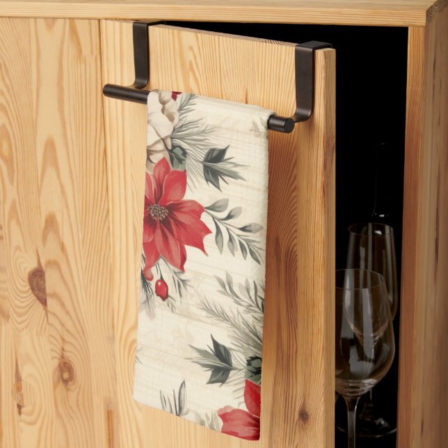 Toalla de cocina de Navidades de inspiración clási (Pliegue de tercios)