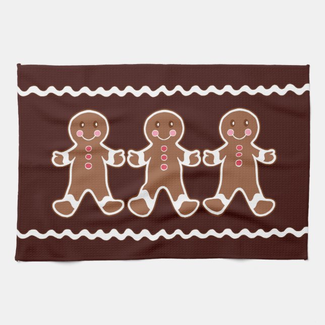 Toalla de cocina de pan de jengibre de Navidad  (Horizontal)