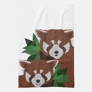 Toalla de cocina de Panda roja
