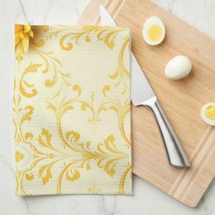 Toalla de cocina de Pascua de damasco de tulipán a