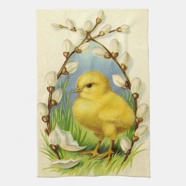 Toalla de cocina de Pascua de pollito pequeño (Vertical)