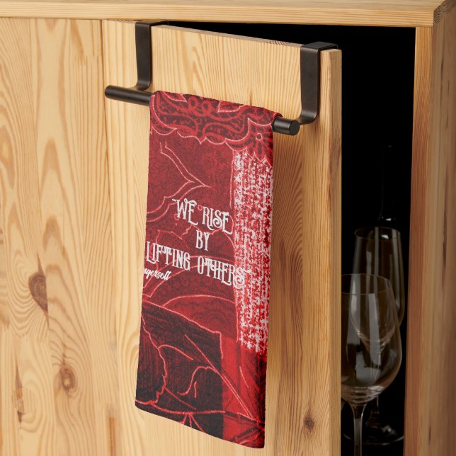 Toalla de cocina de patchwork rojo Rise by Lifting (Pliegue de tercios)