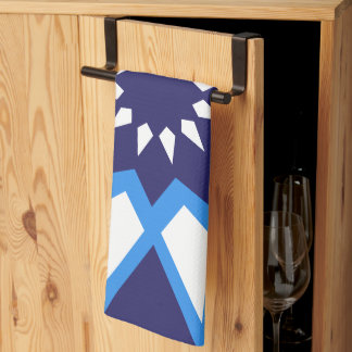 Toalla De Cocina De Patrón Blanco Y Azul Marroquí