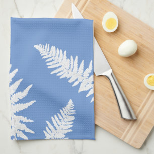 Toalla de cocina de patrón botánico Indigo Fern