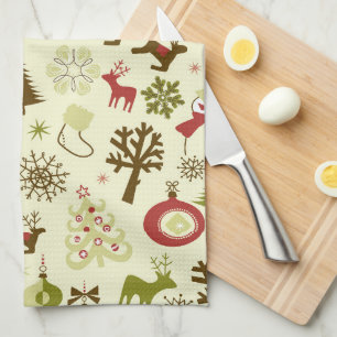 Toalla de cocina de patrón de bulbo de Navidades r