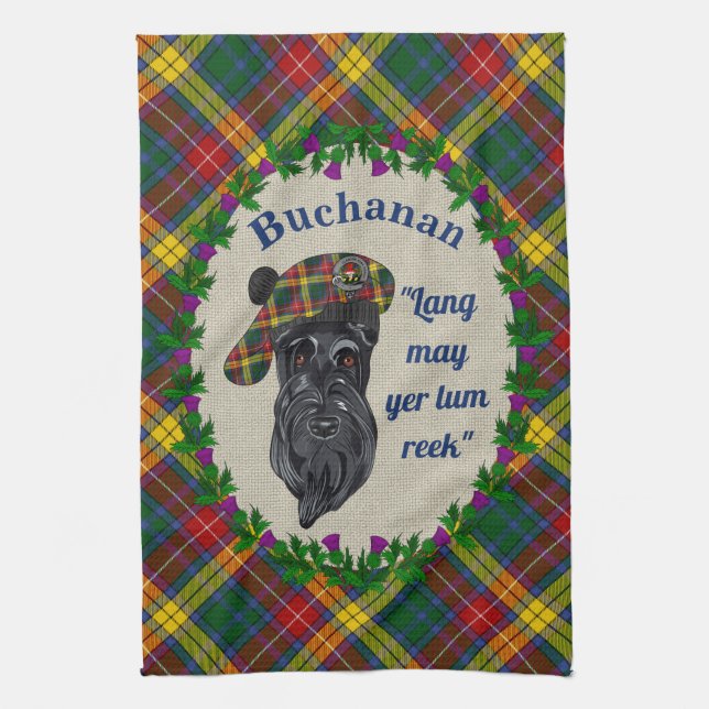 Toalla de cocina de perro de Buchanan Scottie (Vertical)