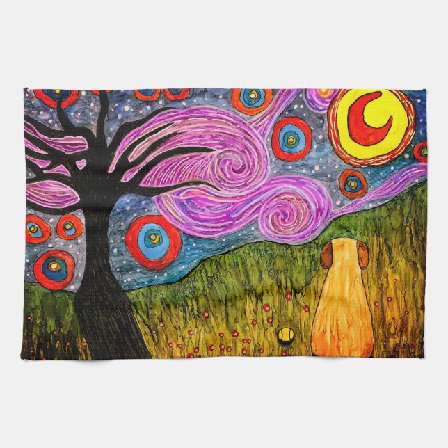 Toalla de cocina de perro de color (Horizontal)