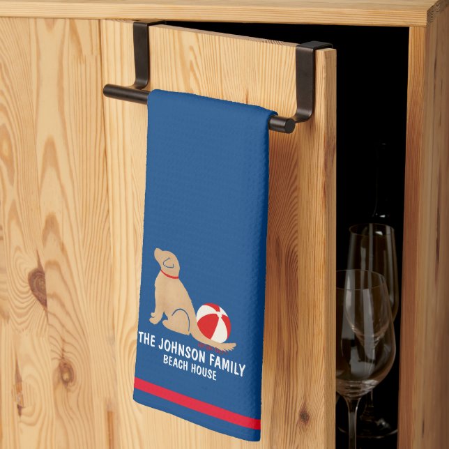 Toalla de cocina de perro de los días de la playa (Pliegue de tercios)