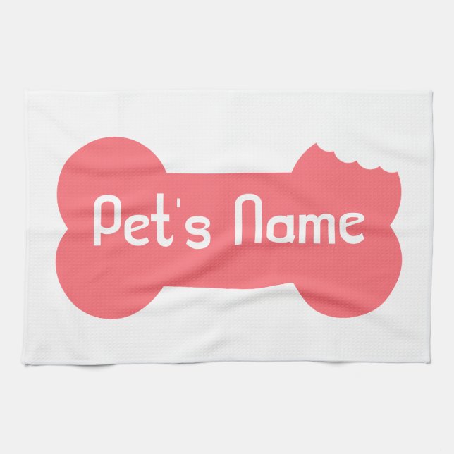 Toalla de cocina de perro personalizada con huesos (Horizontal)