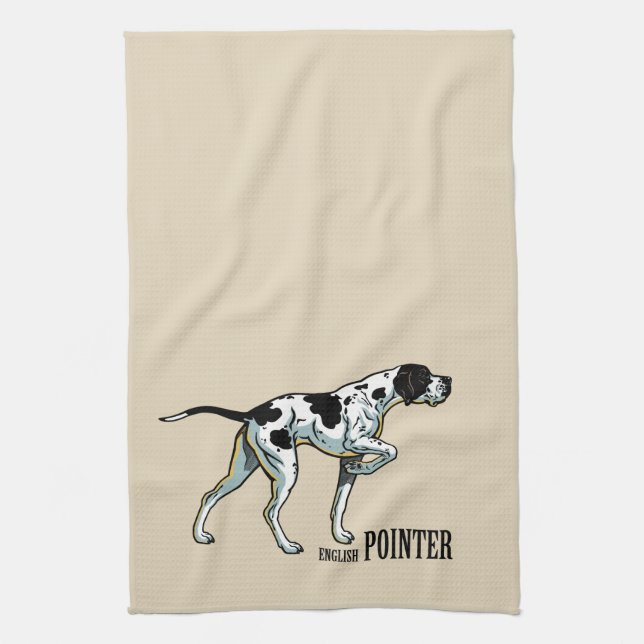 Toalla de cocina de perro puntero en inglés (Vertical)
