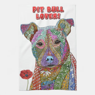 Toalla de cocina de perros de raza mixta Pitbull