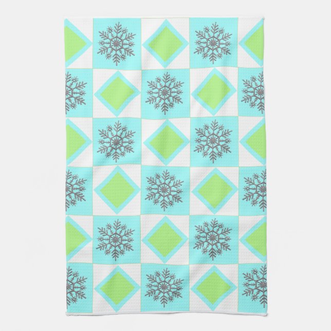 Toalla de cocina de plata y azul del modelo del (Vertical)