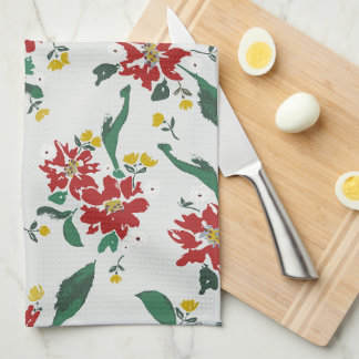 Toalla de cocina de poinsettias para todas las est