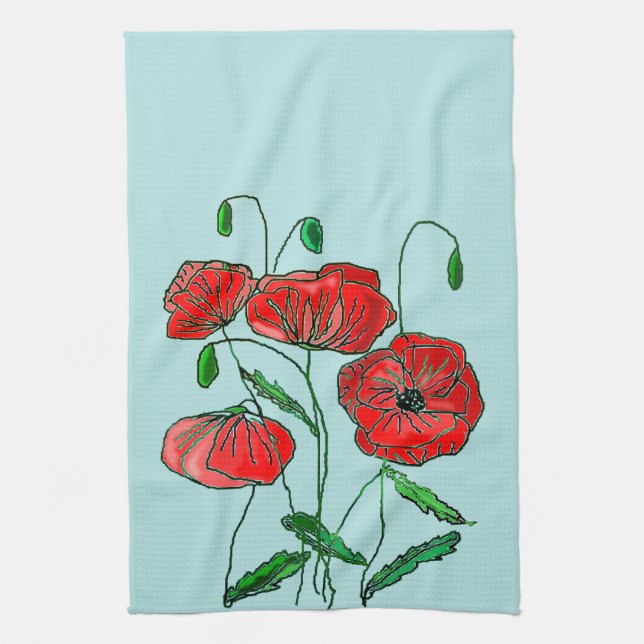 Toalla de cocina de Poppies (Vertical)