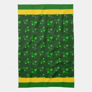 Toalla de cocina de raya amarilla verde Shamrock