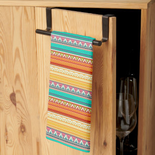 toalla de cocina de rayas aztecas