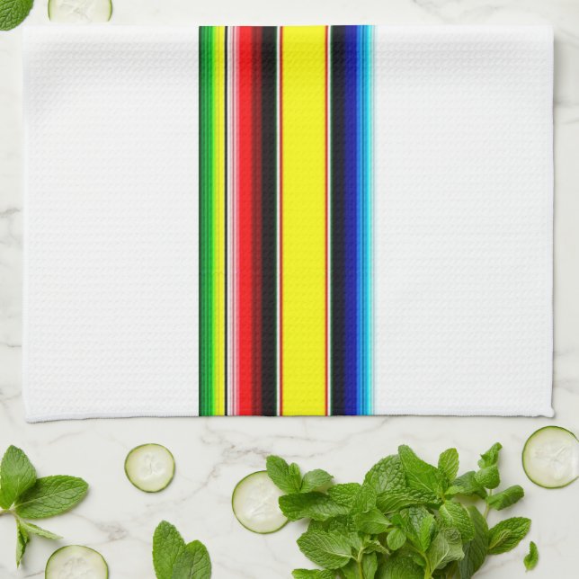 Toalla de cocina de rayas brillantes de serape (Doblado)