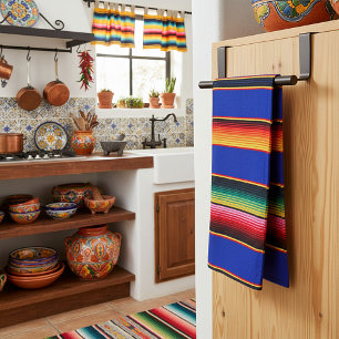 Toalla de cocina de rayas serape coloridas