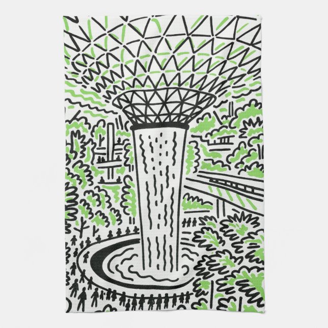 Toalla de cocina de recuerdo de Singapur (Vertical)
