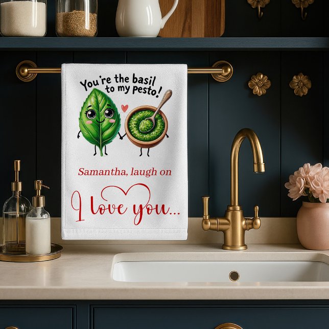 Toalla de cocina de regalo de amor personalizada C (Personalized Love Gift Kitchen Towel Cartoon Food)