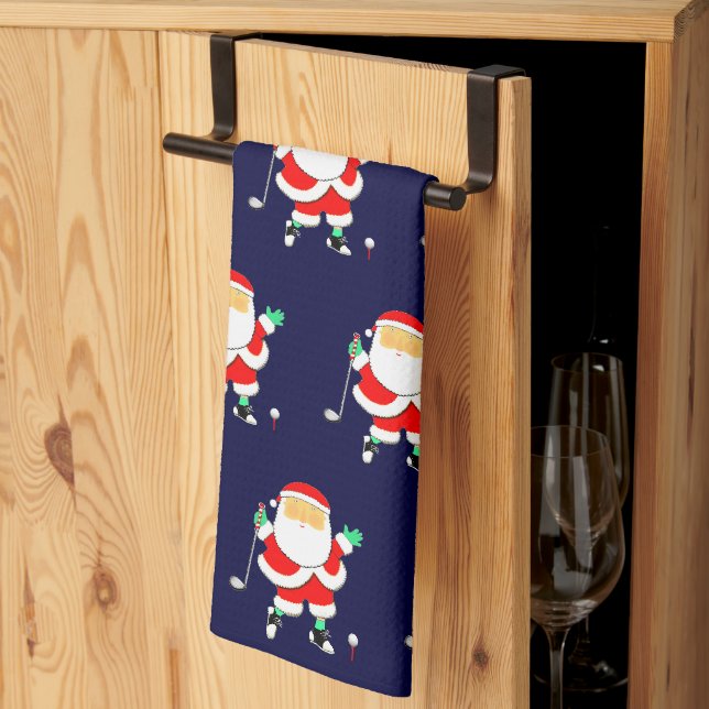 Toalla de cocina de regalo de Navidad de golf (Pliegue de tercios)