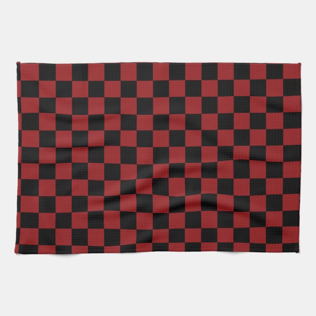 Toalla de cocina de seda roja (Horizontal)