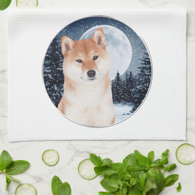 Toalla de cocina de Shiba Inu (Doblado)