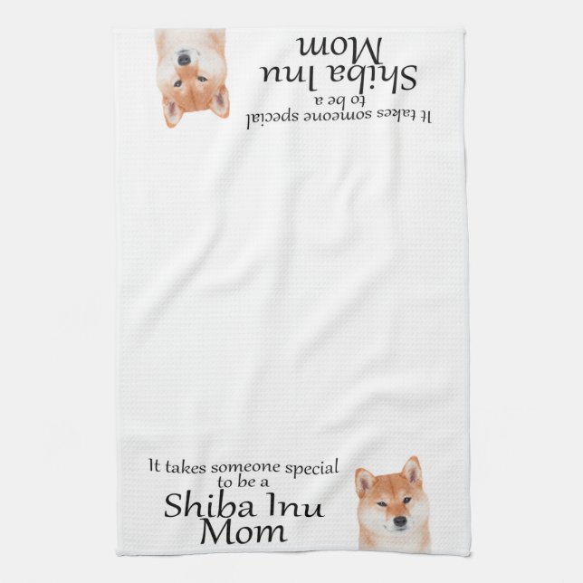Toalla de cocina de Shiba Inu Mom (Vertical)