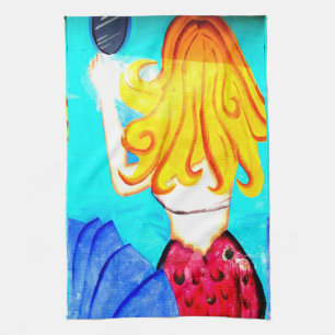toalla de cocina de sirena rubia