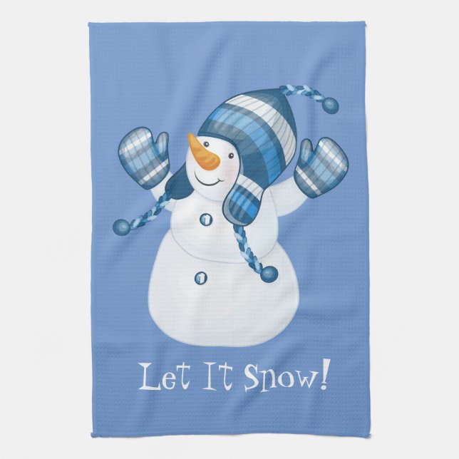 Toalla de cocina de Snowman en invierno (Vertical)