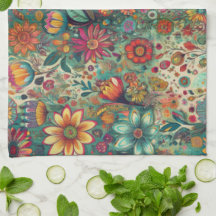 Toalla de cocina de Tapiz floral