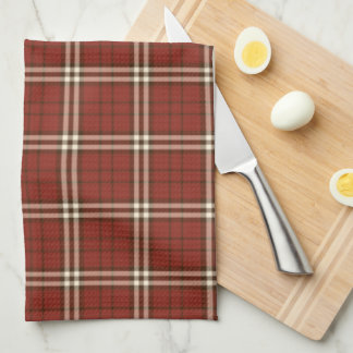 Toalla de cocina de Tartán Rojo