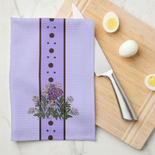 Toalla de cocina de taza relajada flores púrpura v