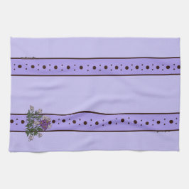 Toalla de cocina de taza relajada flores púrpura v