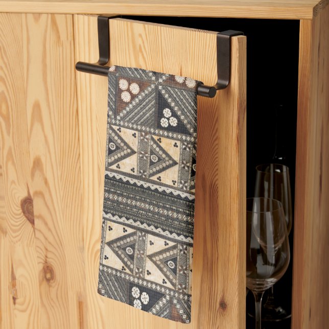 Toalla de cocina de tela de Tapa, Boda hawaiano (Pliegue de tercios)