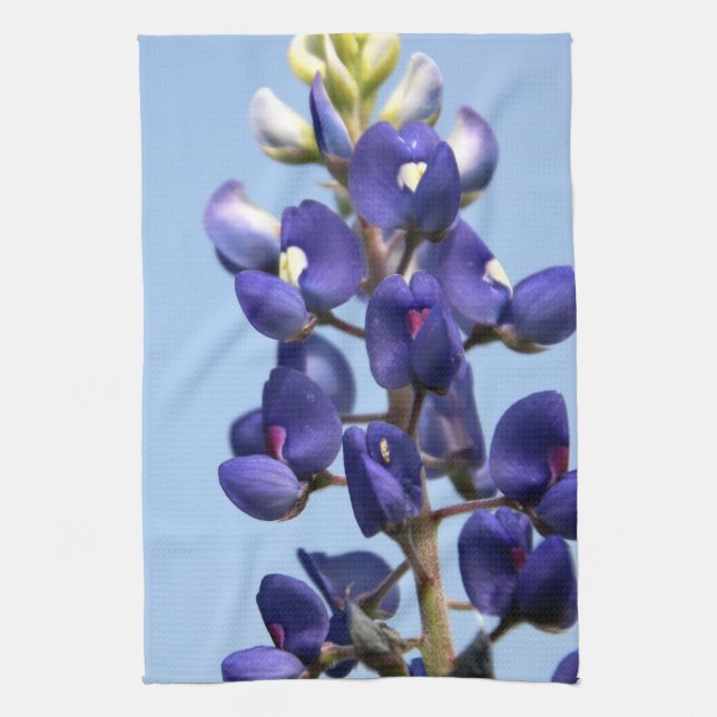 Toalla de cocina de Texas Bluebonnet (Vertical)