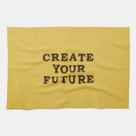 Toalla de cocina de texto amarillo