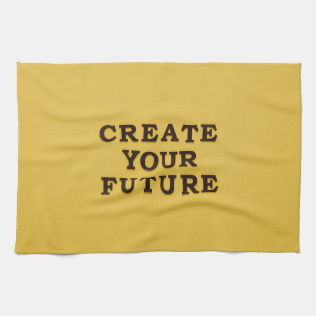 Toalla de cocina de texto amarillo (Horizontal)