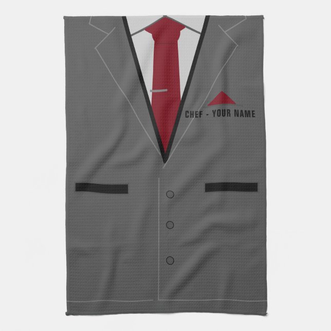 Toalla de cocina de texto de nombre personalizado  (Vertical)