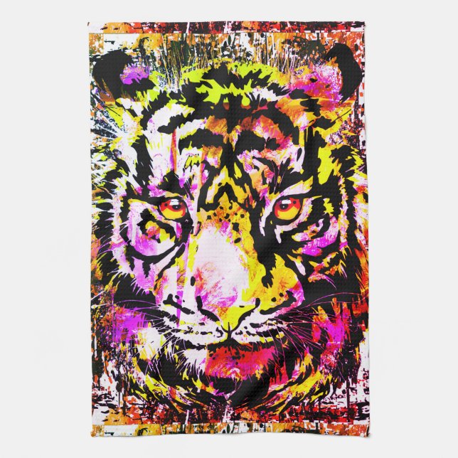 Toalla de cocina de tigre de época - Grandes gatos (Vertical)