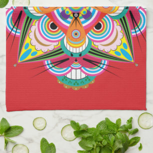 Toalla de cocina de Tigre Dragón Mandala