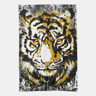 Toalla de cocina de tigre realista: cabeza de tigr