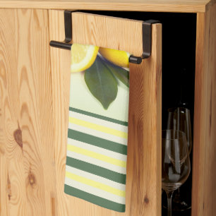 Toalla de cocina de tiras y lémones alegres