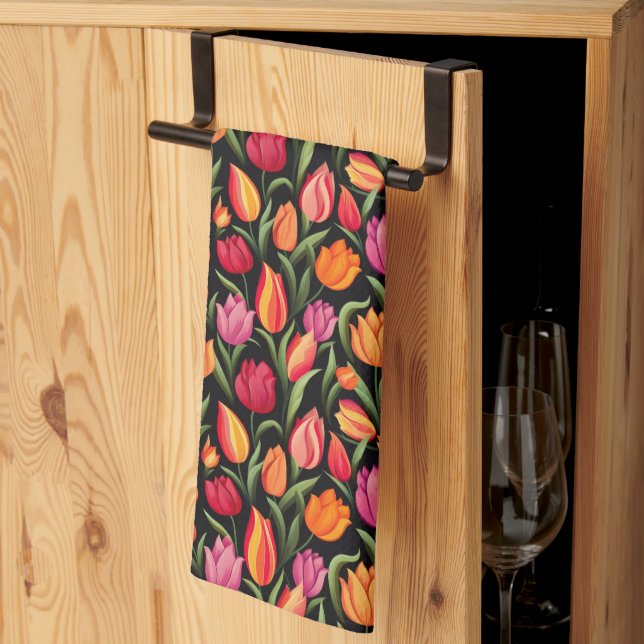 Toalla de cocina de Tulips (Pliegue de tercios)