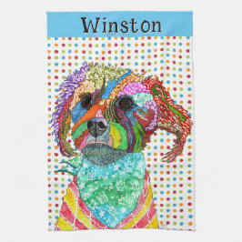 Toalla de cocina de una raza mixta cúrcuta de un t