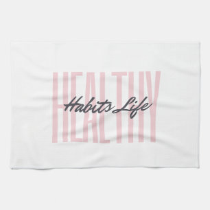 Toalla de cocina de vida de hábitos saludables ros
