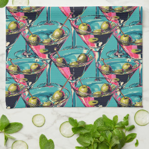 Toalla de cocina de vidrio Retro Martini