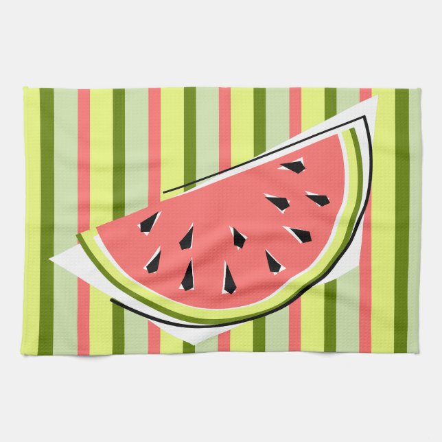 Toalla de cocina de Watermelon Slice Stripe (Horizontal)
