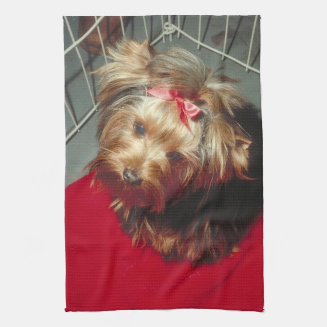 Toalla de cocina de Yorkshire Terrier Yorkie (Vertical)